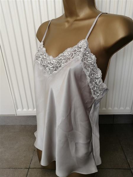 Grote foto zilvergrijze camisole met slip in zijde maat 42 kleding dames ondergoed en lingerie