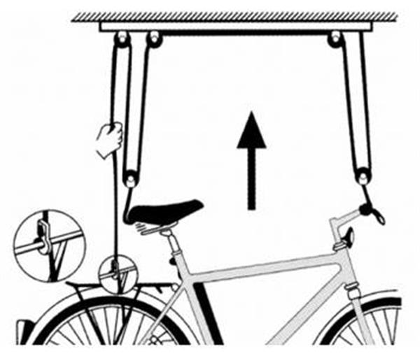 Grote foto fiets lift een eenvoudig ophangsysteem. fietsen en brommers mountainbikes en atb