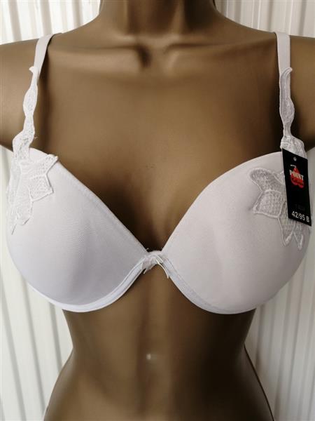 Grote foto nieuwe witte verstevigde bh met prachtige string kleding dames ondergoed en lingerie