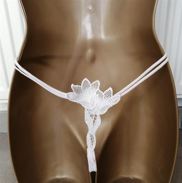 Grote foto nieuwe witte verstevigde bh met prachtige string kleding dames ondergoed en lingerie