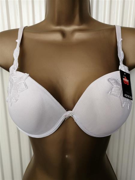 Grote foto nieuwe witte verstevigde bh met prachtige string kleding dames ondergoed en lingerie