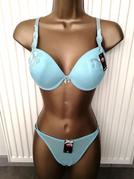 Grote foto zacht turquoise bh met prachtige string 85b kleding dames ondergoed en lingerie