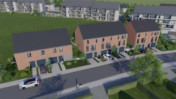 Grote foto barvaux nieuwbouw sleutel op de deur. lot 2 huizen en kamers eengezinswoningen