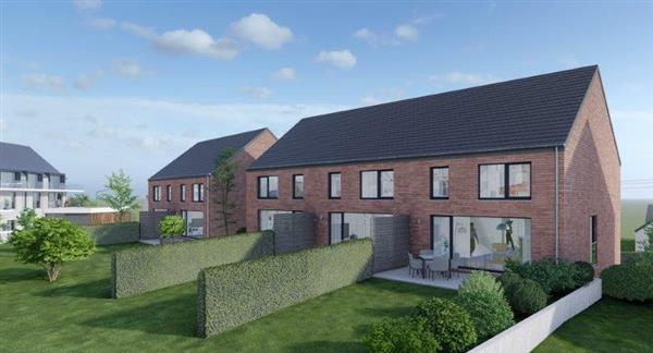 Grote foto barvaux nieuwbouw sleutel op de deur. lot 3 huizen en kamers eengezinswoningen