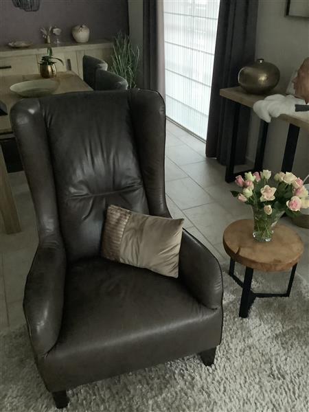 Grote foto zetel in bruin leder huis en inrichting fauteuils