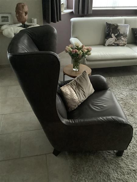 Grote foto zetel in bruin leder huis en inrichting fauteuils