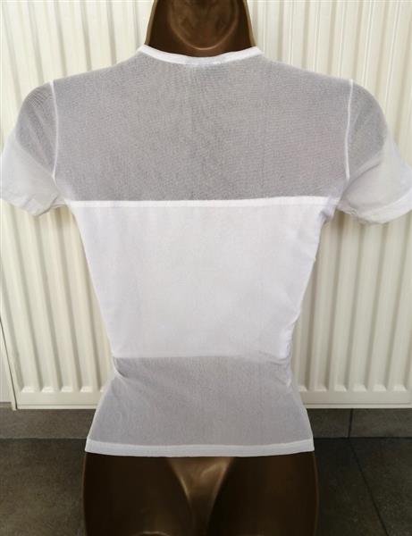 Grote foto trendy wit doorzichtig aanpassend shirt s med kleding dames tops