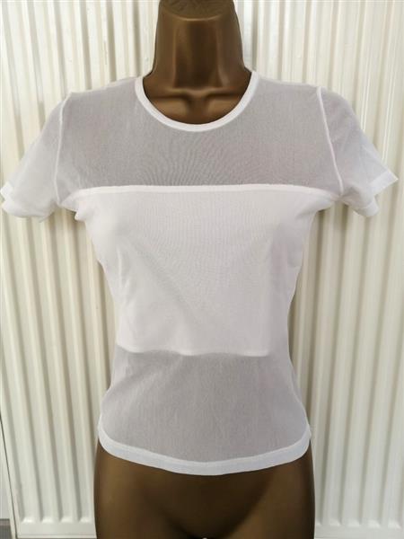 Grote foto trendy wit doorzichtig aanpassend shirt s med kleding dames tops