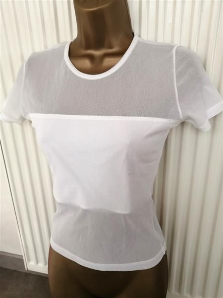 Grote foto trendy wit doorzichtig aanpassend shirt s med kleding dames tops