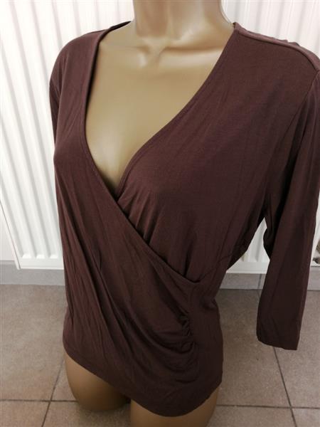 Grote foto elegante chocoladebruine cache coeur van bianca kleding dames blouses en tunieken