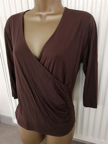 Grote foto elegante chocoladebruine cache coeur van bianca kleding dames blouses en tunieken