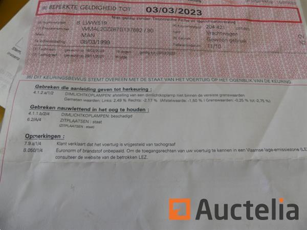 Grote foto vrachtwagen man l 90 f gordijnlade 1999 204.712 km doe het zelf en verbouw vrachtwagens