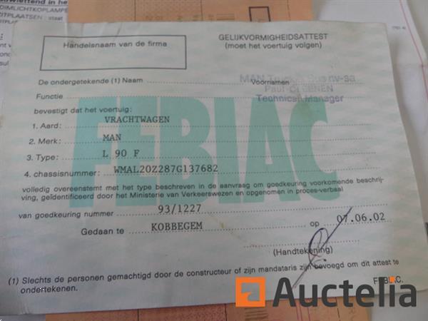 Grote foto vrachtwagen man l 90 f gordijnlade 1999 204.712 km doe het zelf en verbouw vrachtwagens
